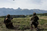 swiss soldiers operate with a drone flying above them during a media visit and demonstration of drone operations in the swiss army in thun switzerland august 27 2026 photo reuters