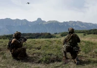 swiss soldiers operate with a drone flying above them during a media visit and demonstration of drone operations in the swiss army in thun switzerland august 27 2026 photo reuters