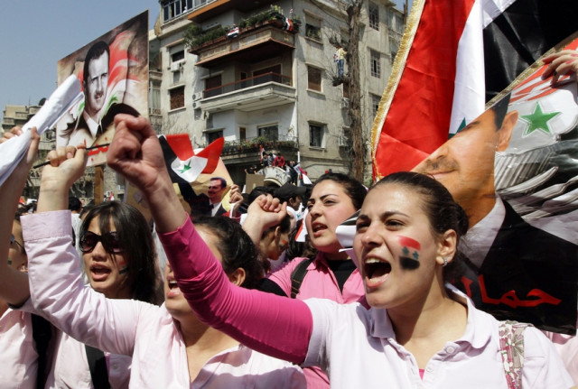 syrians rally for assad president due to speak