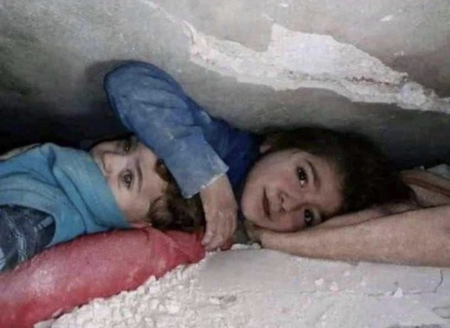 watch girl shields sibling from rubble for 36 hours in syria quake