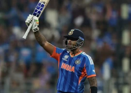 india s captain suryakumar yadav celebrates his fifty against the usa in mumbai photo afp