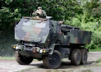 a high mobility artillery rocket system himars is on display at a park during taiwan s annual han kuang military exercise in taichung taiwan july 12 2025 photo reuters