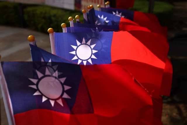 taiwan flags can be seen at a square ahead of the national day celebration in taoyuan taiwan october 8 2021 reuters ann wang file photo taiwan flags can be seen at a square ahead of the national day celebration in taoyuan taiwan october 8 2021 reuters ann wang file photo