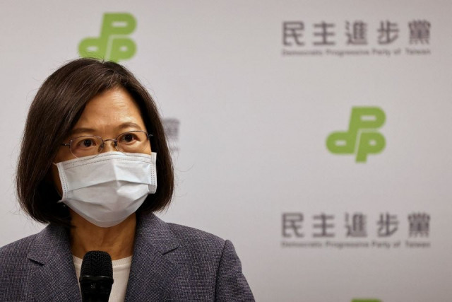 taiwanese president tsai ing wen announces to resign as democratic progressive party chair to take responsibility for the party s performance in the local elections in taipei taiwan november 26 2022 photo reuters taiwanese president tsai ing wen announces to resign as democratic progressive party chair to take responsibility for the party s performance in the local elections in taipei taiwan november 26 2022 photo reuters