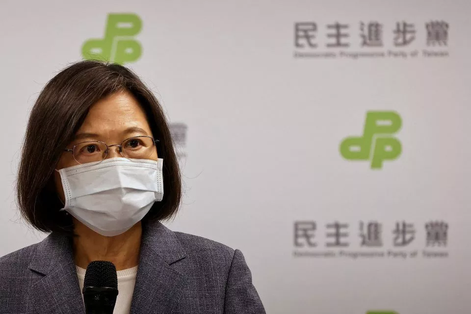 taiwanese president tsai ing wen announces to resign as democratic progressive party chair to take responsibility for the party s performance in the local elections in taipei taiwan november 26 2022 photo reuters taiwanese president tsai ing wen announces to resign as democratic progressive party chair to take responsibility for the party s performance in the local elections in taipei taiwan november 26 2022 photo reuters