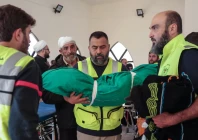 a member of civil defence personnel holds the body of taleen saeed 1 5 years old killed in an israeli strike in the village of srifa at the al kharab mosque in tyre lebanon april 12 2026 photo reuters a member of civil defence personnel holds the body of taleen saeed 1 5 years old killed in an israeli strike in the village of srifa at the al kharab mosque in tyre lebanon april 12 2026 photo reuters