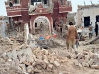 terrorism rescuers at the site of an attack on the manji khel police check post on the tank dera ismail khan road photo express