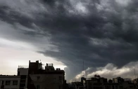 plumes of smoke from an oil facility linger and merge with the cloudy sky over tehran iran march 8 2026 photo reuters