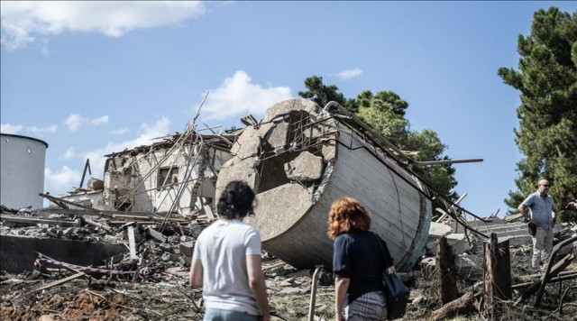 some 100 homes in city of hod hasharon northern israel damaged by iranian missile attack photo anadolu some 100 homes in city of hod hasharon northern israel damaged by iranian missile attack photo anadolu