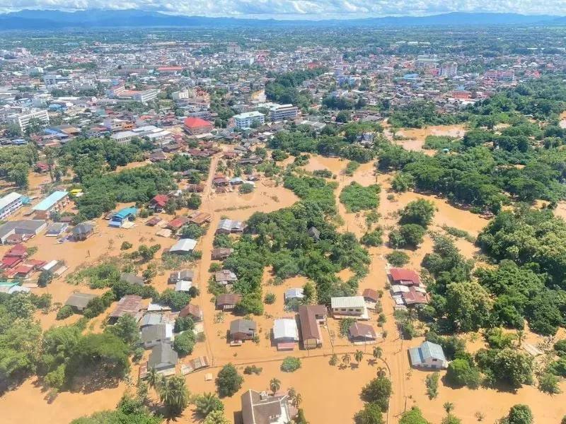 1 2 an aerial view shows trees and houses in the aftermath of floods in phrae province thailand august 24 2024 thailand s department of royal rainmaking and agricultural aviation handout via reuters purchase licensing rights 1 2 an aerial view shows trees and houses in the aftermath of floods in phrae province thailand august 24 2024 thailand s department of royal rainmaking and agricultural aviation handout via reuters purchase licensing rights