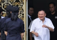 former thai prime minister thaksin shinawatra reacts following his release on parole after serving eight months of his one year sentence at klong prem central prison in bangkok thailand may 11 2026 photo reuters