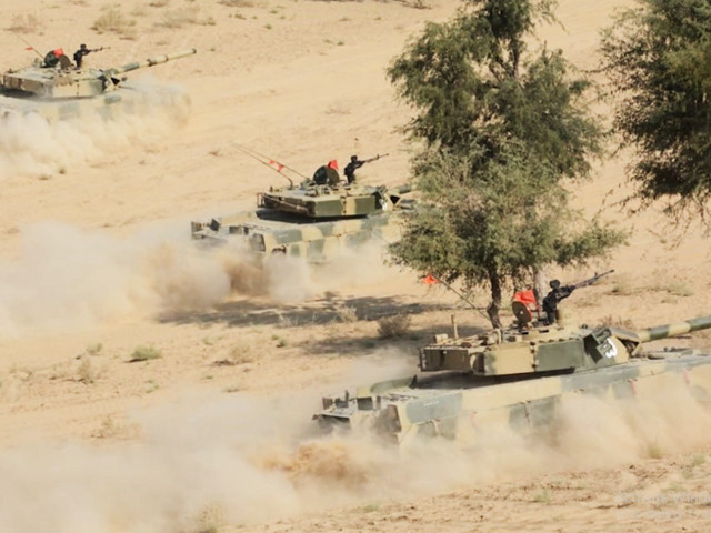military drills at thar desert photo ispr file
