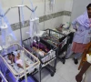 a medic takes care of children at mithi civil hospital in mithi photo afp