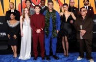 director destin daniel cretton poses with cast members sadie sink tom holland zendaya jacob batalon krondon michael mando liza colon zayas tramell tillman and jon bernthal as they attend the world premiere for the film spider man brand new day in los angeles california u s july 27 2026 photo reuters