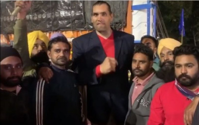 the great khali joins farmers protest in india