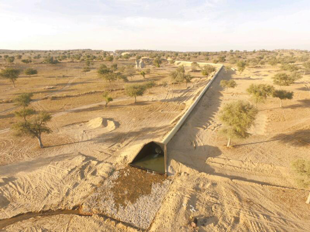 The pipeline which brings polluted water from the mine to the reservoir