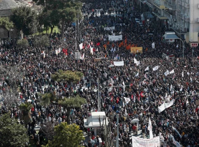 tens of thousands protest in greece over deadly train crash