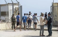 a picture of migrants at a border crossing file photo
