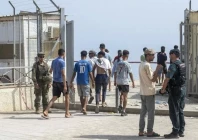 a picture of migrants at a border crossing file photo