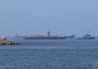 oil tankers and cargo ships in the contested waters of the strait of hormuz anadolu