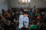 a picture showing palestinians mourning the loss of two people killed in the gaza war anadolu agency