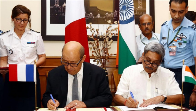 french defence minister jean yves le drian l and indian defence minister manohar parrikar r sign an agreement in new delhi india on september 23 2016 india signed a formal agreement to buy 36 rafale fighter jets from france s dassault for a reported 7 9 billion euros 8 8 billion dollars one of its biggest defense deals in decades anadolu agency french defence minister jean yves le drian l and indian defence minister manohar parrikar r sign an agreement in new delhi india on september 23 2016 india signed a formal agreement to buy 36 rafale fighter jets from france s dassault for a reported 7 9 billion euros 8 8 billion dollars one of its biggest defense deals in decades anadolu agency