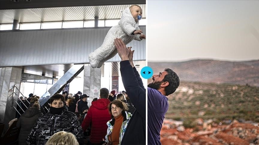 anadolu agency correspondents have compared similar photos from the two wars