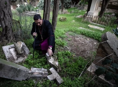 palestinans condemn attack on christian cemetery in jerusalem