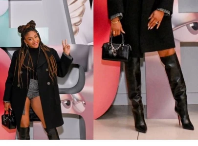 tiffany haddish shines in christian louboutin boots at nordstrom holiday event in new york city