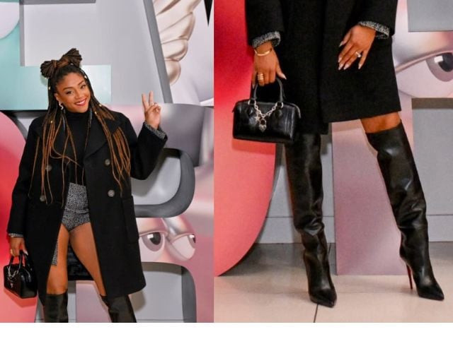 tiffany haddish shines in christian louboutin boots at nordstrom holiday event in new york city tiffany haddish shines in christian louboutin boots at nordstrom holiday event in new york city