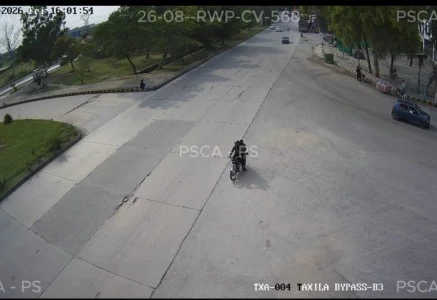 final moments motorcycle riding suspects visible on cctv footage allegedly targeted ayesha gilamana s vehicle the vehicle went out of control and crashed on the taxila bypass during the suspects firing leading to gilamana s death on the spot photo express