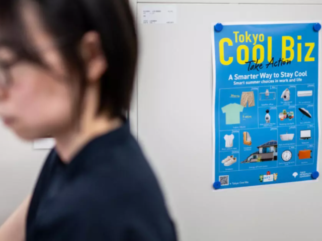 Japanese offices have cut reliance on air conditioning due to high energy costs linked to the Middle East war. PHOTO: AFP