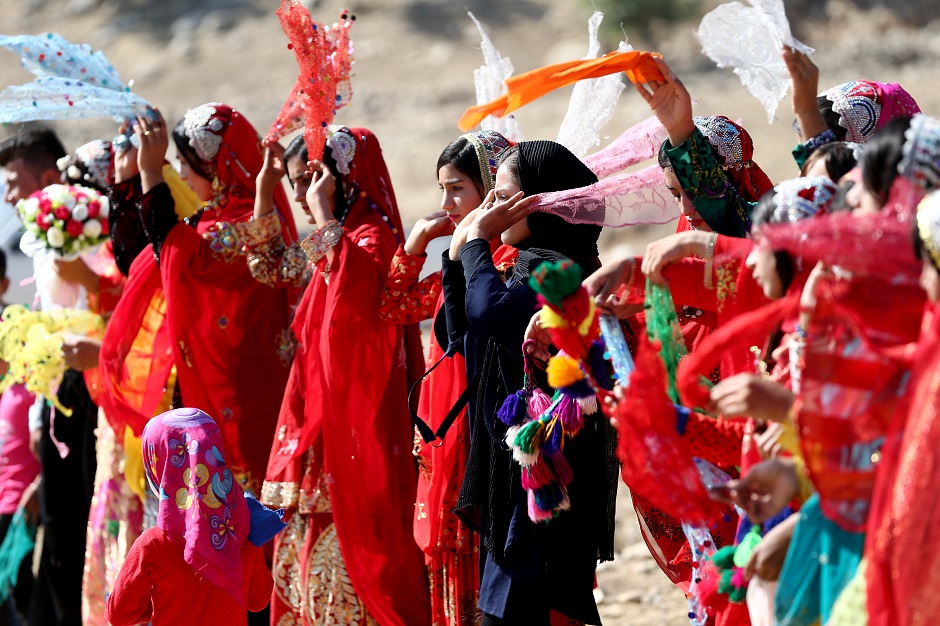 Invitees dance during the traditional wedding of Sahar and Zal Sahbazi, Iranian nomad bride and groom, at Bazoft town. PHOTO: Reuters