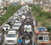 traffic gridlock from baloch colony expressway to qayyumabad chowrangi in karachi on thursday photo express