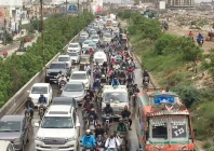 traffic gridlock from baloch colony expressway to qayyumabad chowrangi in karachi on thursday photo express