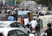 a view of traffic congestion near karachi s zainab market after police sealed roads during a pti protest on wednesday photo express a view of traffic congestion near karachi s zainab market after police sealed roads during a pti protest on wednesday photo express
