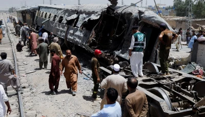 railway staff work at the site after a blast near a railway track in quetta on may 24 2026 photo reuters