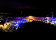 a drone view shows emergency services at work at the site of a deadly train derailment after a high speed train derailed and collided with another oncoming train near adamuz in cordoba province spain source reuters