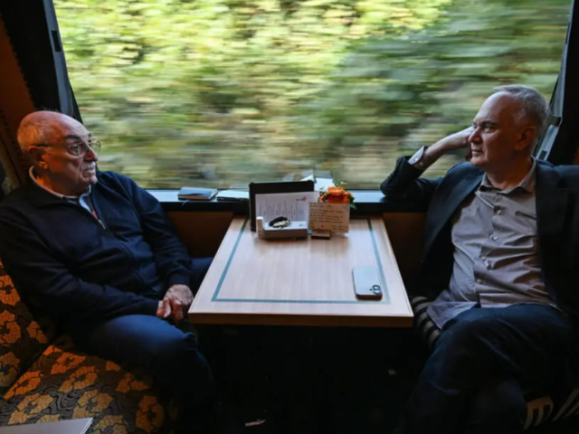 French writer Herve Le Tellier (R) described the process as akin to