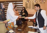 charsadda district police officer rifatullah khan in a meeting with transgender community representatives including sobia khan photo express