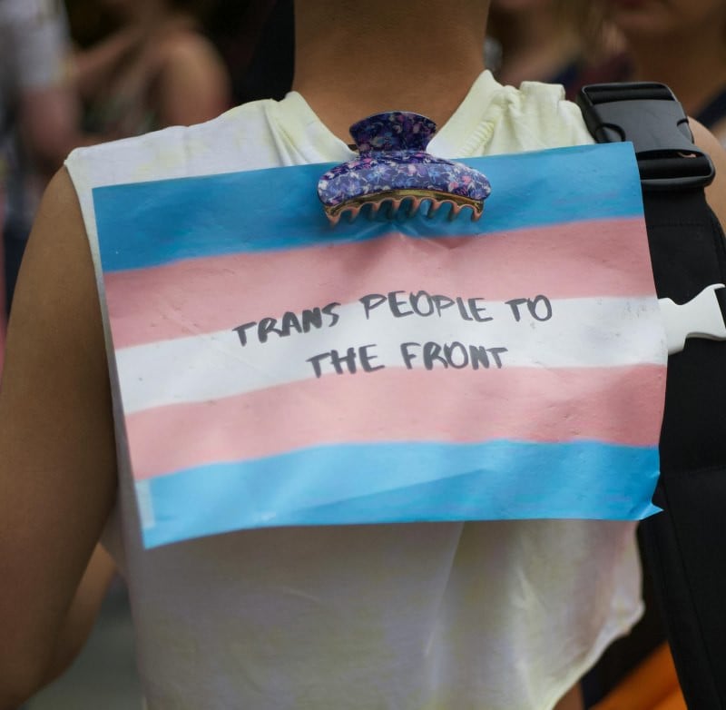 a activist showing transgender flag photo pixabay