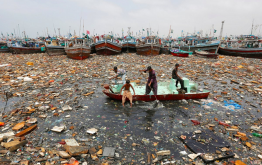 sailing through a sea of trash