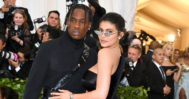 Rapper Travis Scott and his girlfriend Kylie Jenner