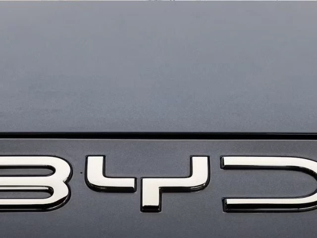 a view shows a logo of byd on the byd seal electric vehicle displayed at the byd pakistan metropole experience center in karachi pakistan july 23 2025 reuters akhtar soomro file photo