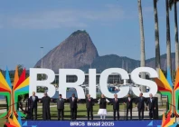 brazil s president luiz inacio lula da silva china s premier li qiang russia s foreign minister sergei lavrov india s prime minister narendra modi indonesian president prabowo subianto south africa s president cyril ramaphosa egypt s prime minister mostafa madbouly ethiopia s prime minister abiy ahmed ali crown prince of abu dhabi sheikh khaled bin mohamed bin zayed al nahyan iran s foreign affairs minister seyed abbas araghchi pose for a family photo during the brics summit in rio de janeiro brazil july 6 2025 reuters
