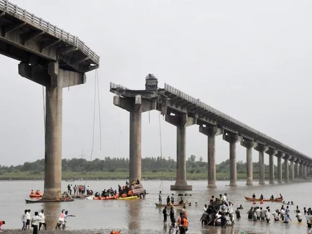rescuers search for survivors after a bridge collapsed in vadodara in the western state of gujarat india july 9 2025 reuters rescuers search for survivors after a bridge collapsed in vadodara in the western state of gujarat india july 9 2025 reuters