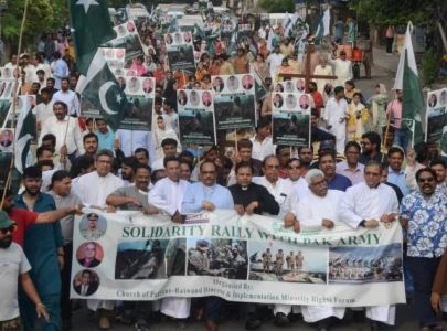 church of pakistan leads march backing armed forces