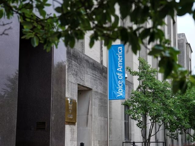 a view of the exterior of the u s agency for global media building where government funded media company voice of america is based in washington d c u s june 14 2022 photo reuters