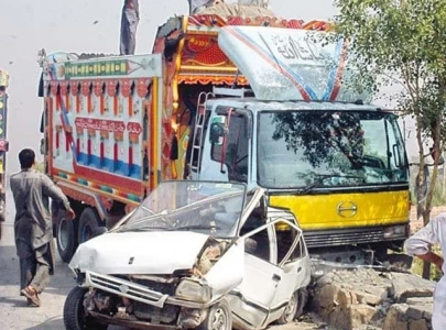 six injured as oil tanker loses control in karachi six injured as oil tanker loses control in karachi
