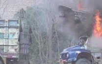 trucks carrying supplies for security forces set ablaze in south waziristan trucks carrying supplies for security forces set ablaze in south waziristan